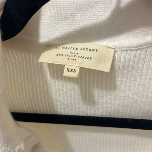 Sezane White Ribbed Knit Top - Picture 4 of 5